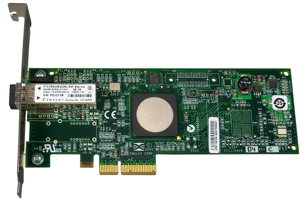 FC1120005-04C | Emulex 1-Port 4GB/s Fibre Channel PCI-Express Host Bus Adapter Card