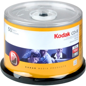 20250 | Kodak 52x CD-R Media - 700MB - 120mm Standard - 50 Pack Spindle