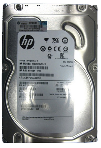 658103-001 | HPE 500GB 7200RPM SATA 6Gb/s 3.5 LFF Hot-pluggable SC Midline Hard Drive for Proliant Gen. 8 and 9 Servers - NEW