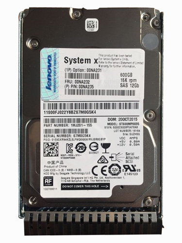 00NA231 | IBM 600GB 15000RPM SAS 12Gb/s 2.5 SFF GEN3 Hot-pluggable 512E Hard Drive - NEW