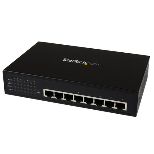 IES81000POE | StarTech 8-Port 10/100/1000 (PoE+) Unmanaged Gigabit Ethernet Switch - NEW
