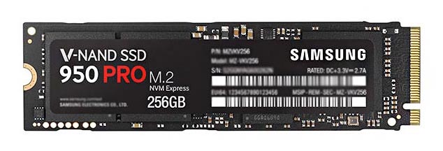 MZ-V5P256BW | Samsung PRO 950 Series 256GB SATA 6GB/s NVMe M.2 2280 Solid State Drive (SSD)