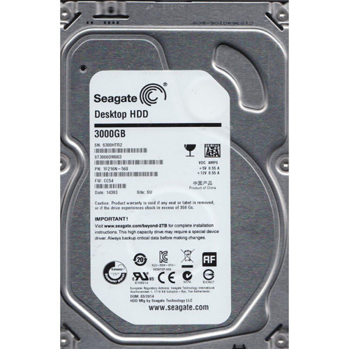 ST3000DM003 | Seagate 3TB 5900RPM SATA Gbps 3.5 64MB Cache Desktop Hard Drive