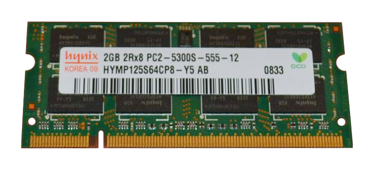 HYMP125S64CP8-Y5-06 | Hynix 2GB DDR2-667MHz PC2-5300 non-ECC Unbuffered CL5 200-Pin SoDimm 1.8V Dual Rank Memory Module