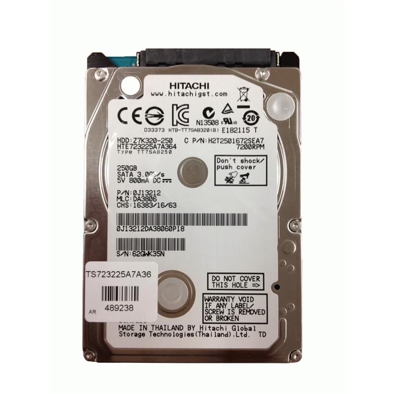 0J13212 | Hitachi TravelStar 250GB 7200RPM SATA 3Gb/s 16MB Cache 2.5 Hard Drive