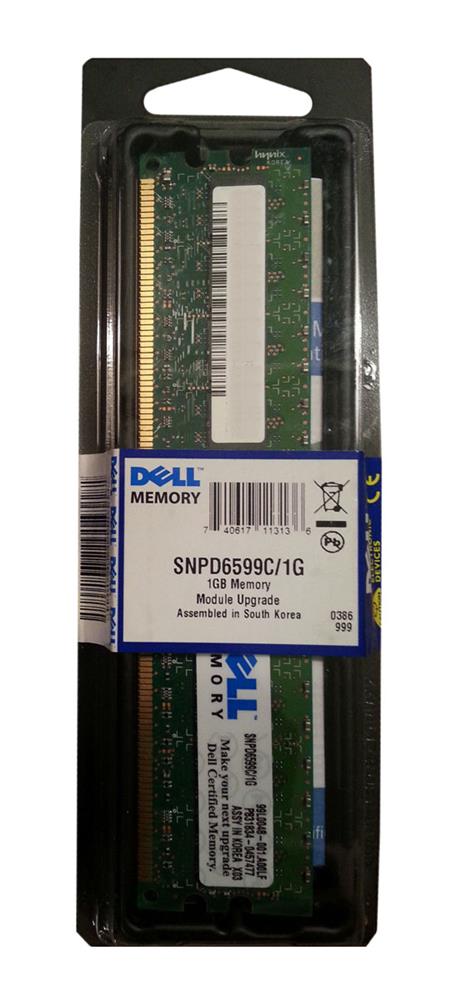 SNPD6599C/1G-06 | Dell 1GB DDR2-400MHz PC2-3200 ECC CL3 240-Pin DIMM 1.8V Single Rank Memory Module