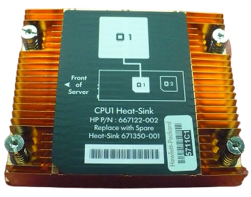 667122-002 | HP Heatsink CPU 1 Copper for ProLiant SL230S G8 SL250S G8 SL270S G8