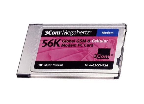 3CCM756 | 3Com Megahertz 56kb/s Global GSM and Cellular PC Card Modem