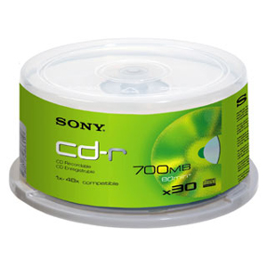 30CDQ80RSX | Sony CDQ80 48x CD-R Media - 700MB - 120mm Standard - 30 Pack Spindle