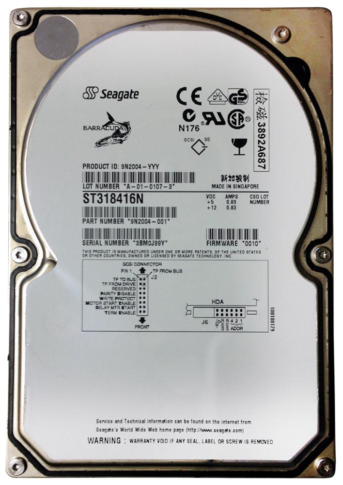 9N2004-001 | Seagate 18GB 7200RPM Ultra2 SCSI 3.5 2MB Cache Hard Drive