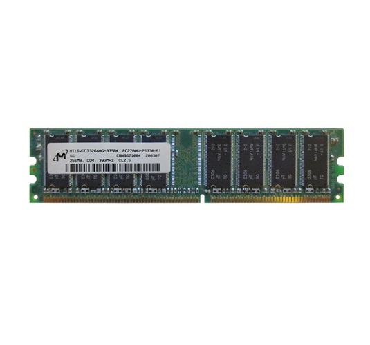 MT16VDDT3264AG-265B1 | Micron 256MB DDR-333MHz PC2700 non-ECC Unbuffered CL-2.5 184-Pin DIMM Memory Module