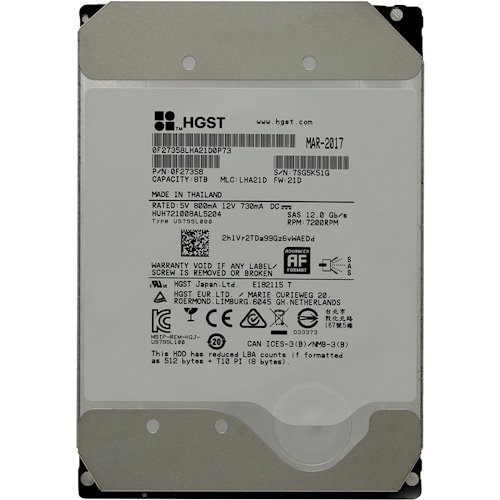 0F27358 | Hitachi 8TB 7200RPM SAS 12 Gbps 3.5 256MB Cache Ultrastar Hard Drive