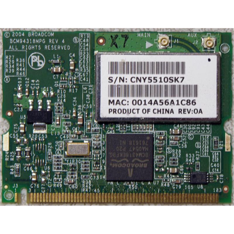 392557-001 | HP Mini PCI 54G 802.11b/g High Speed Wireless LAN (WLAN) Network Interface Card for DV4000 Series Notebook