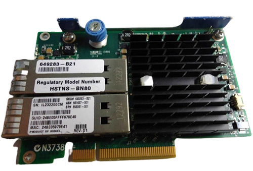 649283-B21 | HP Infiniband QDR 544FLR-QSF 10GB Ethernet Dual Port Adapter