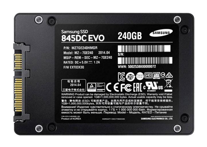 MZ-7GE240EW | Samsung 845DC EVO 240GB 6Gb/s SATA 2.5 MLC Solid State Drive (SSD)