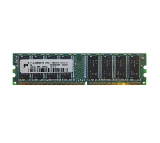 MT16VDDT3264AG-265A1 | Micron 256MB DDR-333MHz PC2700 non-ECC Unbuffered CL-2.5 184-Pin DIMM Memory Module