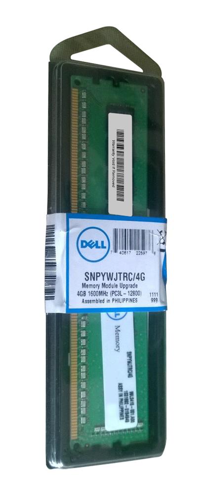 SNPYWJTRC/4G | Dell 4GB DDR3-1600MHz PC3-12800 ECC Unbuffered CL11 240-Pin DIMM 1.35V Low Voltage Single Rank Memory Module