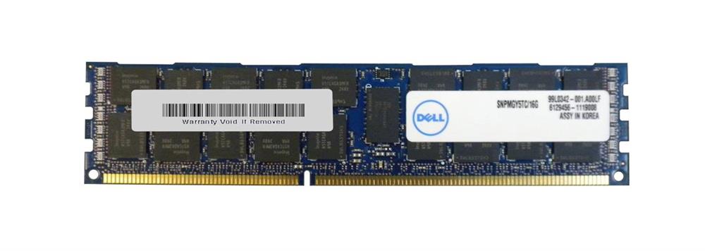 SNPMGY5TC/16GB | Dell 16GB DDR3-1333MHz PC3-10600 ECC CL9 240-Pin DIMM 1.35V Low Voltage Memory Module