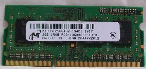 MT8JSF25664HZ-1G4D1 | Micron 2GB (1X2GB) 1333MHz PC3-10600 DDR3 SDRAM SoDIMM Memory Module