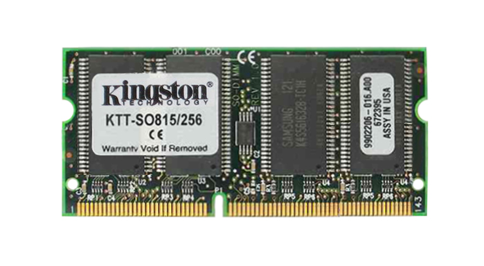 KTT-SO815/256 | Kingston 256MB 100MHz PC100 non-ECC Unbuffered CL2 144-Pin SoDimm 3.3V Memory Module