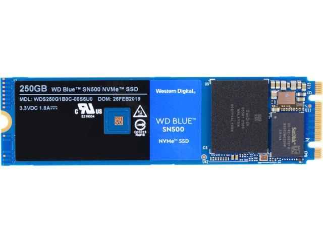 WDS250G1B0C | WD Blue SN500 NVME 250GB PCI-E 3.0 X2 8 Gb/s M.2 2280 Internal Solid State Drive (SSD)