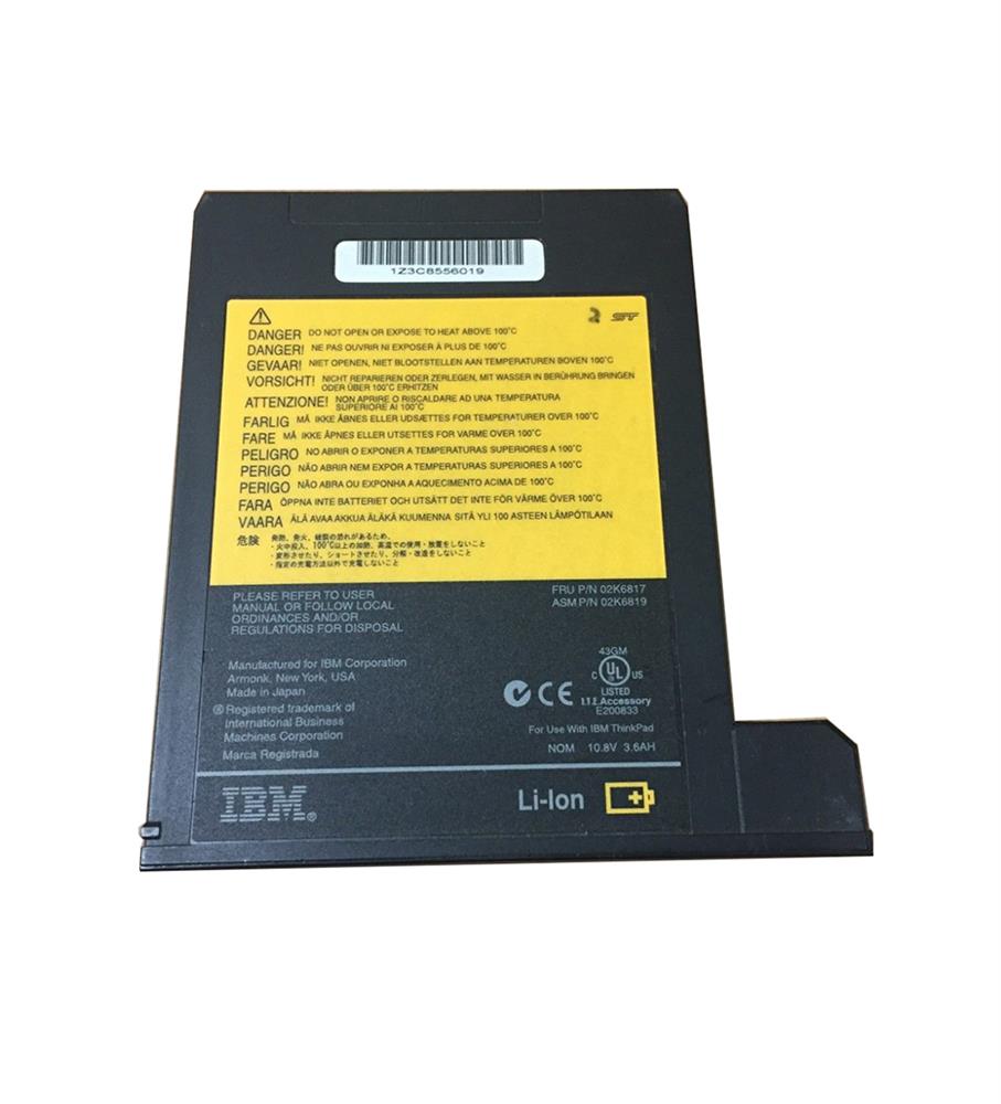 02K6817 | IBM 10.8V Ultrabay 2000 Li-Ion Battery