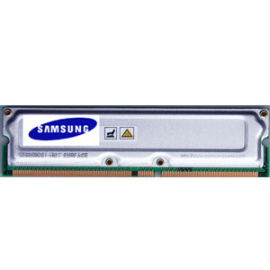 MR16R1628AF0-CT9 | Samsung Rambus 256MB PC1066 1066MHz non-ECC 184-Pin RDRAM RIMM Memory Module