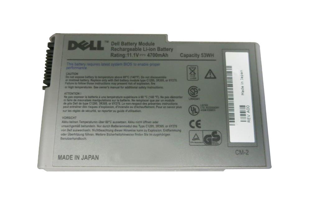 W1605 | Dell 11.1V Lithium-Ion Battery for Dell Latitude D500/D505/D510/D600/D610 Inspiron 500M/510M/600M