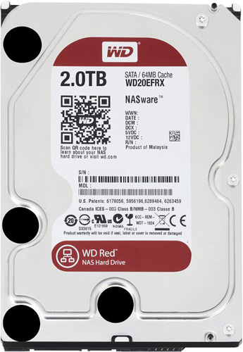 WD20EFRX | WD RED 2TB 7200RPM SATA 6Gb/s 64MB Cache 3.5 Internal NAS Hard Drive