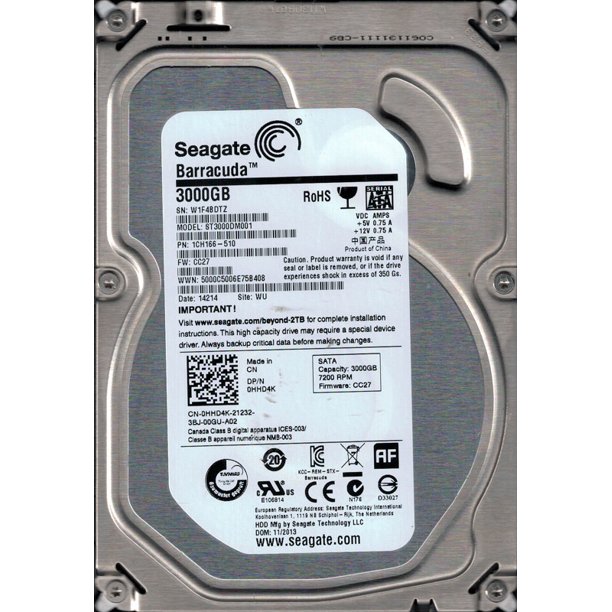 1CH166-903 | Seagate 3TB 7200RPM SATA 6 Gbps 3.5 64MB Cache Barracuda Hard Drive