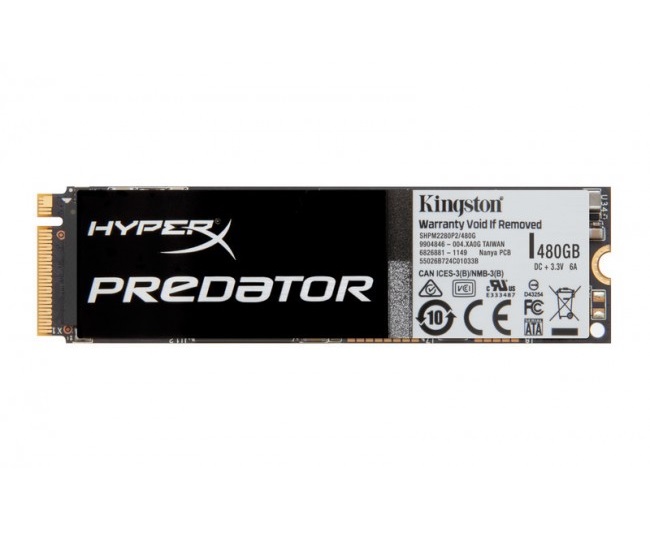 SHPM2280P2/480G | Kingston HyperX Predator 480GB MLC PCI Express 2 M.2 2280 Solid State Drive (SSD)