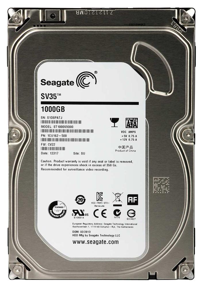 1CU162-500 | Seagate 1TB 7200RPM SATA 6 Gbps 3.5 64MB Cache SV35 Hard Drive