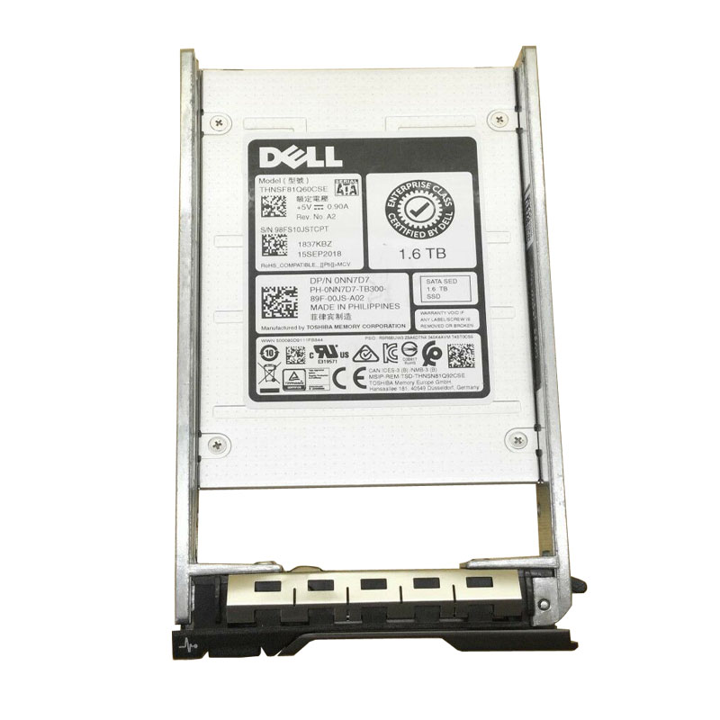 NN7D7 | Dell 1.6TB Self-Encrypting Mixed-use MLC SATA 6Gb/s 512N 2.5 Hot-swappable Enterprise Solid State Drive (SSD) for PowerEdge Server