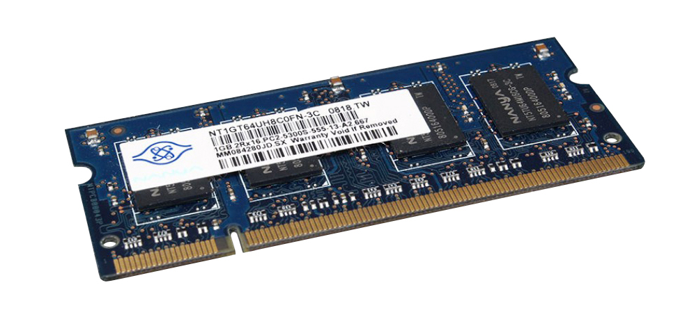 NT1GT64UH8C0FN-3C | Nanya 1GB DDR2-667MHz PC2-5300 non-ECC Unbuffered CL5 200-Pin SoDimm 1.8V Dual Rank Memory Module