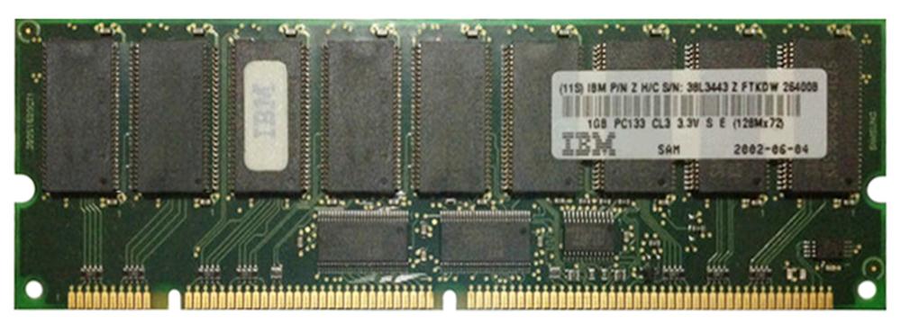 38L3443 | IBM 1GB 133MHz PC133 ECC CL3 168-Pin DIMM 3.3V Memory Module