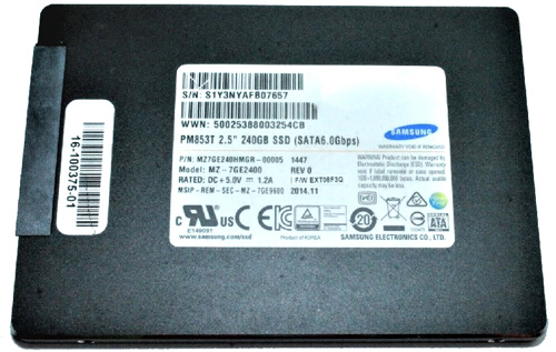 MZ7GE240HMGR | Samsung PM853T 240GB SATA 6Gb/s 2.5 TLC Enterprise Internal Solid State Drive (SSD)