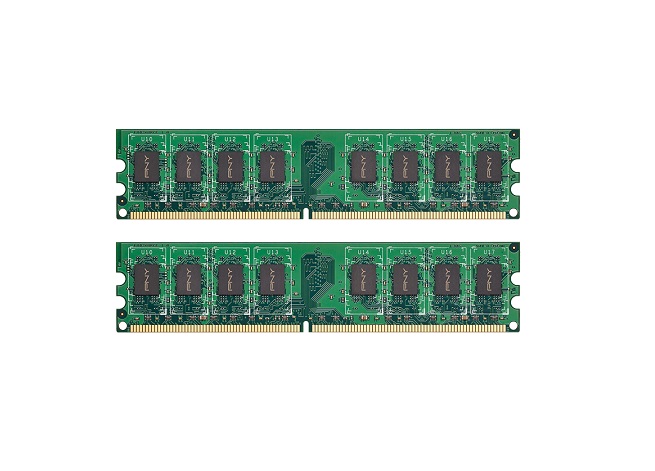 MD4096KD2-800 | PNY 4GB Kit (2 X 2GB) PC2-6400 DDR2-800MHz non-ECC Unbuffered CL6 240-Pin DIMM 2.0V Dual Rank Memory