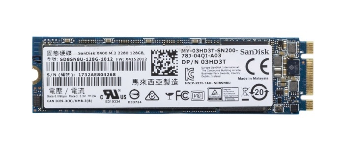 03HD3T | Dell X400 128GB SATA 6Gb/s M.2 2280 Solid State Drive (SSD)