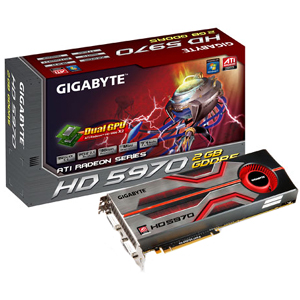 GV-R597D5-2GD-B | Gigabyte Radeon HD 5970 2GB GDDR5 SDRAM 512-Bit PCI-Express2.0 x16 DVI-I Graphics Card