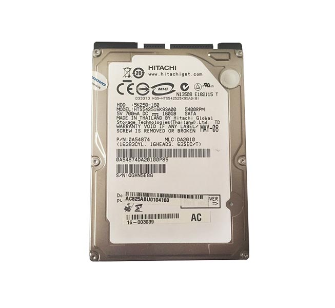 5K250-160 | Hitachi 160GB 5400RPM SATA 2.5 Hard Drive