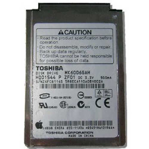 MK6006GAH | Toshiba 60GB 4200RPM 2MB Cache ATA/IDE-100 1.8 Low-profile Notebook Hard Drive