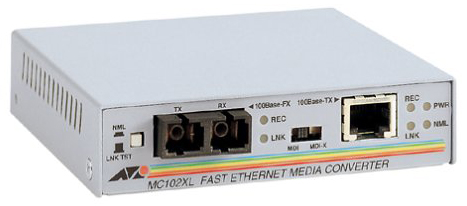 AT-MC102XL-10 | Allied Telesis 100Base-TX to 100Base-FX (SC) 1310nm Multi-mode 2km Media Converter