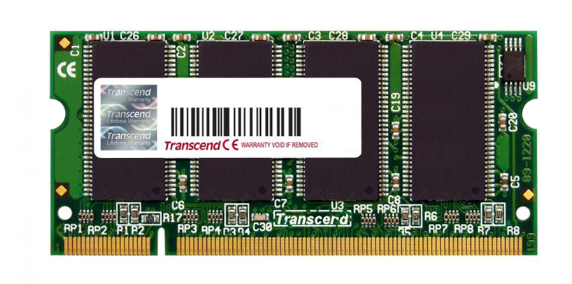 TS128MSD64V6A | Transcend 1GB DDR-266MHz PC2100 non-ECC Unbuffered CL2.5 200-Pin SoDimm 2.5V Memory Module