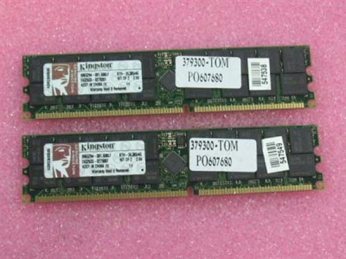 KTH-DL385/4G | Kingston 4GB Kit (2 X 2GB) DDR-400MHz PC3200 ECC CL3 184-Pin DIMM 2.5V Dual Rank Memory