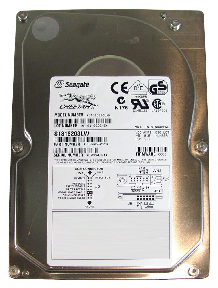 9L8005-035 | Seagate 18GB 10000RPM Ultra2 Wide SCSI 3.5 1MB Cache Cheetah Hard Drive