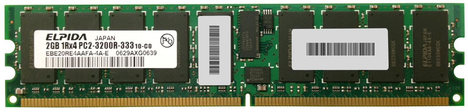 EBE20RE4AAFA-4A-E | Elpida 2GB DDR2-400MHz PC2-3200 ECC CL3 240-Pin DIMM 1.8V Single Rank Memory Module