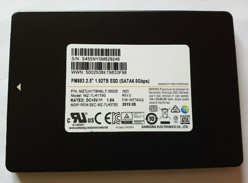 MZ-7LH1T90 | Samsung PM883 1.92TB SATA 6Gb/s 2.5 Solid State Drive (SSD) - NEW