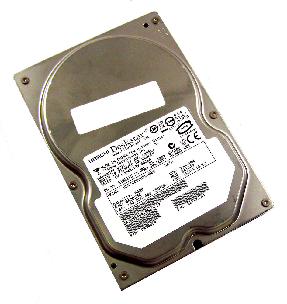 0A30354 | Hitachi 80GB 7200RPM SATA Gbps 3.5 8MB Cache Deskstar Hard Drive