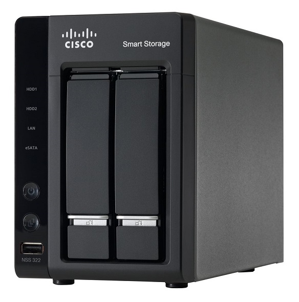 NSS322D02-K9 | Cisco NSS 322 2TB (2 x 1TB) 2-Bay Network Attached Storage (NAS) Server