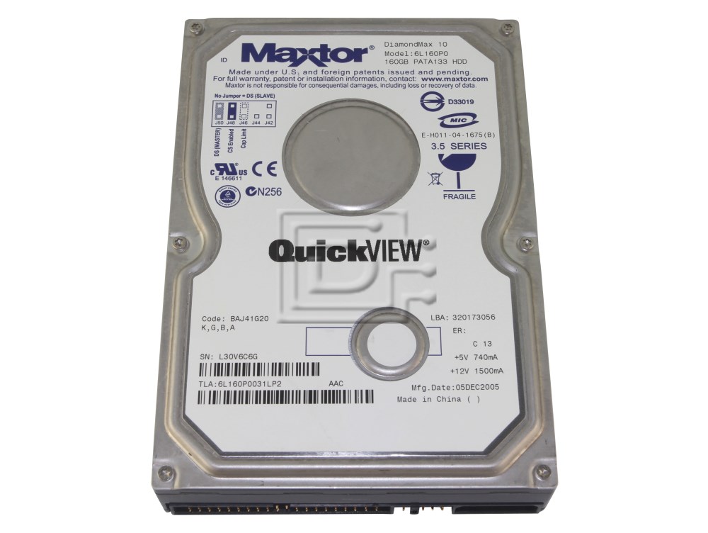 6L160M1 | Maxtor 6l160m0 diamondmax 10 160gb 7200rpm 8mb buffer sata 3.5inch low profile (1.0inch) internal hard drive